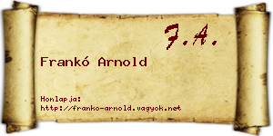 Frankó Arnold névjegykártya