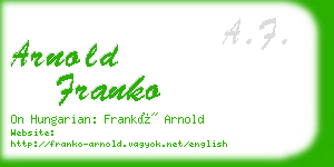 arnold franko business card